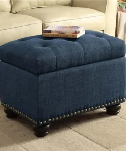 Highboy 18.25 x 19 x 24.75 in. Designs-4-Comfort 5th Avenue Storage Ottoman; Blue