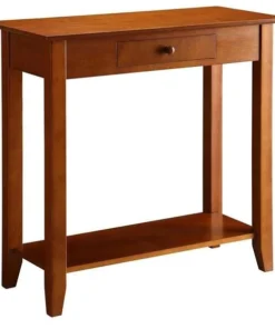 Highboy 30 x 14 x 31.5 in. American Heritage Hall Table with Drawer & Shelf; Cherry