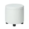 Convenience Concepts 163523W Comfort Round Accent Storage Ottoman in White