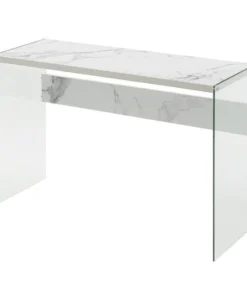 Convenience Concepts 131562WM Soho Console Table; Faux White Marble