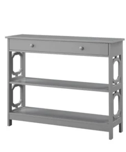 Convenience Concepts 203289GY One Drawer Omega Console Table; Gray