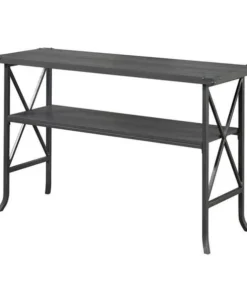Convenience Concepts 111899CGY Brookline Console Table; Charcoal Gray & Slate Gray Frame - 45.75 x 29.5 x 15.75 in.