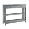 Convenience Concepts 203395GY Mission 1 Drawer Console Table; Gray - 39.5 x 12 x 31.5 in.