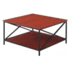 Convenience Concepts 161853CHBL Tucson Metal Square Coffee Table; Cherry & Black