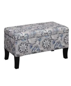 Convenience Concepts 161322FSSD Designs4Comfort Winslow Storage Ottoman; Gray Flora