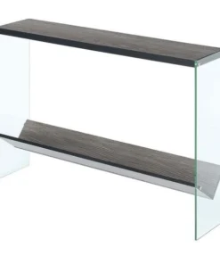 Convenience Concepts 131568WGY 42 x 9.25 x 30 in. SoHo V Console Table; Weathered Gray