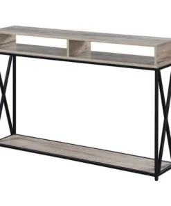 Convenience Concepts 161889SND Tucson Deluxe 2 Tier Console Table - 47.25 x 9 x 30.5 in.
