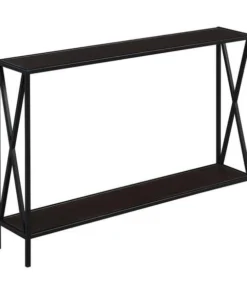 Convenience Concepts 161899ESBL 47.25 x 9 x 29 in. Tucson Console Table; Espresso & Black