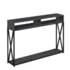 Convenience Concepts 161889CGYBL 47.25 x 9 x 30.5 in. Tucson Deluxe 2 Tier Console Table; Charcoal Gray & Black