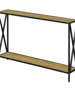 Convenience Concepts 161899EOBL Tucson Console Table; English Oak & Black