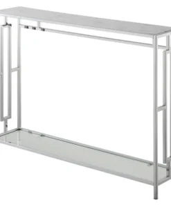 Convenience Concepts 135099WMCRO Town Square Chrome Console Table