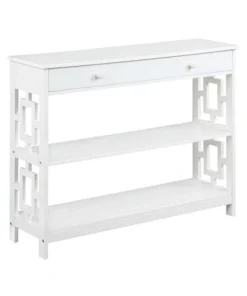 Convenience Concepts 203595W 39.5 x 12 x 31.5 in. Town Square 1 Drawer Console Table; White