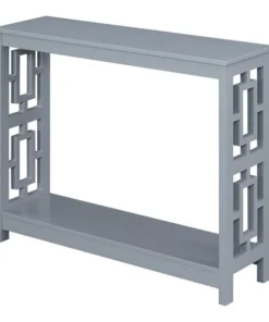 Convenience Concepts 203299GY Town Square Console Table with Shelf; Grey