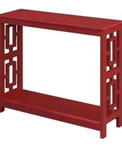 Convenience Concepts 203299CR Town Square Console Table with Shelf; Red