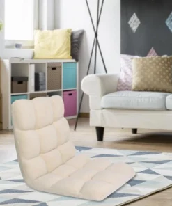 Luxury Bedding FRC2740-US Urban Microfiber Modern Contemporary Armless Quilted Beige Recliner Chair