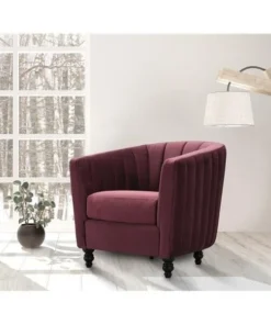Chic Home FAC9138-US Modern Contemporary Guadalupe Accent Club Chair; Purple - 30.31 x 33.07 x 33.07 in.