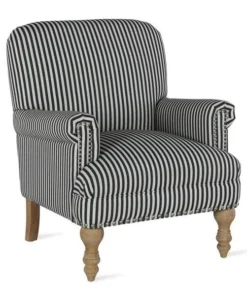Dorel Living DA7902-BK Jaya Accent Chair; Black Stripe