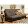 Kodiak KFAPRMSGRYLF4MD2 Aspen Reclaim Mocha Futon Frame with Suede Gray Mattress - Full Size