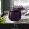 Nicole Miller NON137-02PL-UE Zara Velvet Ottoman; Purple & Silver