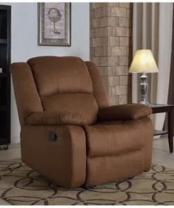 Nathaniel Home Samantha Microfiber Recliner; Chocolate Color