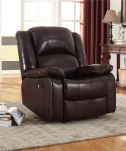 Betterbeds Samantha Bonded Leather Glider Recliner; Brown Color
