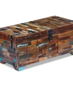 Onlinegymshop CB19589 Solid Reclaimed Wood Coffee Table Box Chest - 31.5 x 15.7 x 13.8 in.