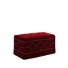 Ore Furniture HB4779 18.5 in. Nailhead Studs Tufted Storage Bench Plus 2 Seatings - Red Velvet Chrome