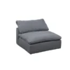 Sunset Trading SU-145837-391094 Cloud Puff Slipcovered Armless Sofa Sectional Modular Chair - Performance Gray