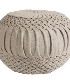 Surya AAPF002-181814 Alana 18 x 18 x 14 in. Pouf; Camel