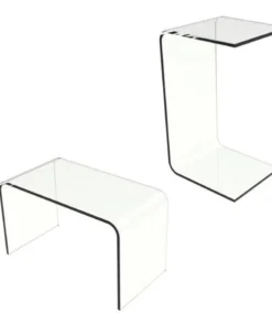 Lavish Home 80-ACRYL-DSK 0.5 in. Acrylic Side Table