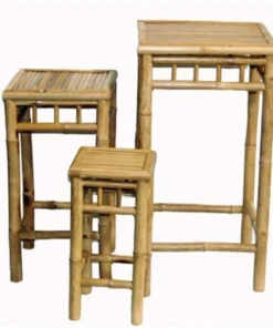 Bamboo54 5457 3 Piece Square Nesting Stool Set