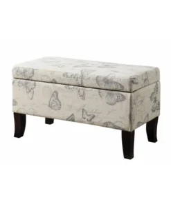 Highboy Winslow Storage Ottoman - Butterfly Fabric