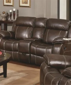 Coaster 603022 Myleene Double Gliding Loveseat with Cup Holders