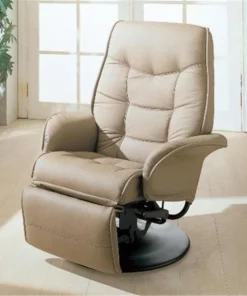 Coaster 7502 Berri Swivel Recliner with Flared Arms - Beige