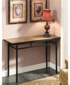 4D Concepts 601636 Sofa Table with Slate Top in Metal and Slate
