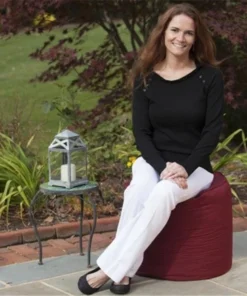 Gold Medal Products Co Gold Medal 1BF11985137 Outdoor-Indoor Weather Resistant Ottoman - Burgundy