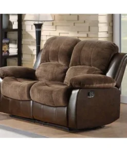 Home Elegance 9700FCP-2 Cranley Double Reclining Love Seat in Chocolate