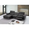 J&M Furniture 18208-LHFC Ariana Premium Leather Sectional in Left Hand Facing Chaise; Grey