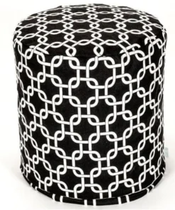 Majestic Home Goods Majestic Home Black Links Small Pouf