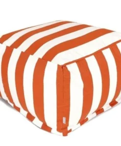 Majestic Home Goods Majestic Home Burnt Orange Vertical Stripe Large Ottoman