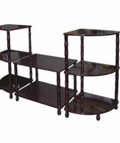 Ore International JW-124 3-Tier Accent Table Set - Cherry