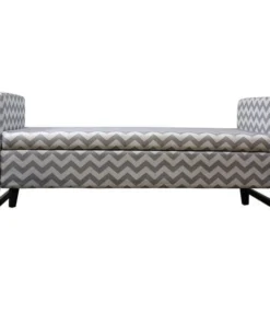 Ore International OreInternational HB4535 24 in. Gray Chevron Storage Bench