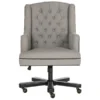 Safavieh MCR4211A Nichols Desk Accent Chair; Granite & Black - 39.8 x 30.9 x 26.4 in.