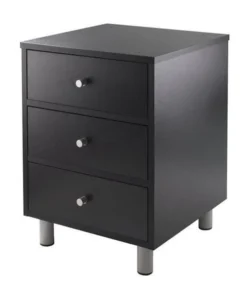 Winsome Trading 20933 Daniel Accent Table with 3 Drawers Black Finish