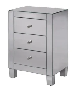 Elegant Decor 3 Drawers Cabinet 17-3/4 In. X 13 In. X 25 In. In Clear Mirror