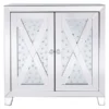 Elegant Decor 28 In Clear Crystal Mirrored Two Door Cabinet