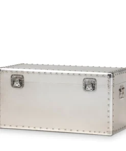 Baxton Studio Serge Silver Metal Storage Trunk