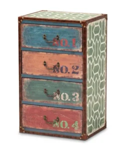 Baxton Studio Amandine Multicolor Finished Wood 4-Drawer Accent Storage Chest