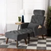 Baxton Studio Haldis Modern Grey Velvet Upholstered and Walnut Brown Finished Wood 2-Piece Lounge Set