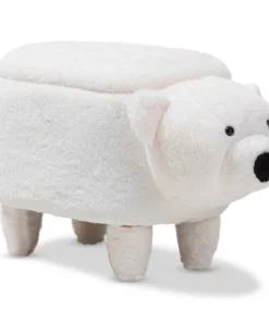 Baxton Studio Bjorn Contemporary Wool Upholstered Bear Storage Ottoman